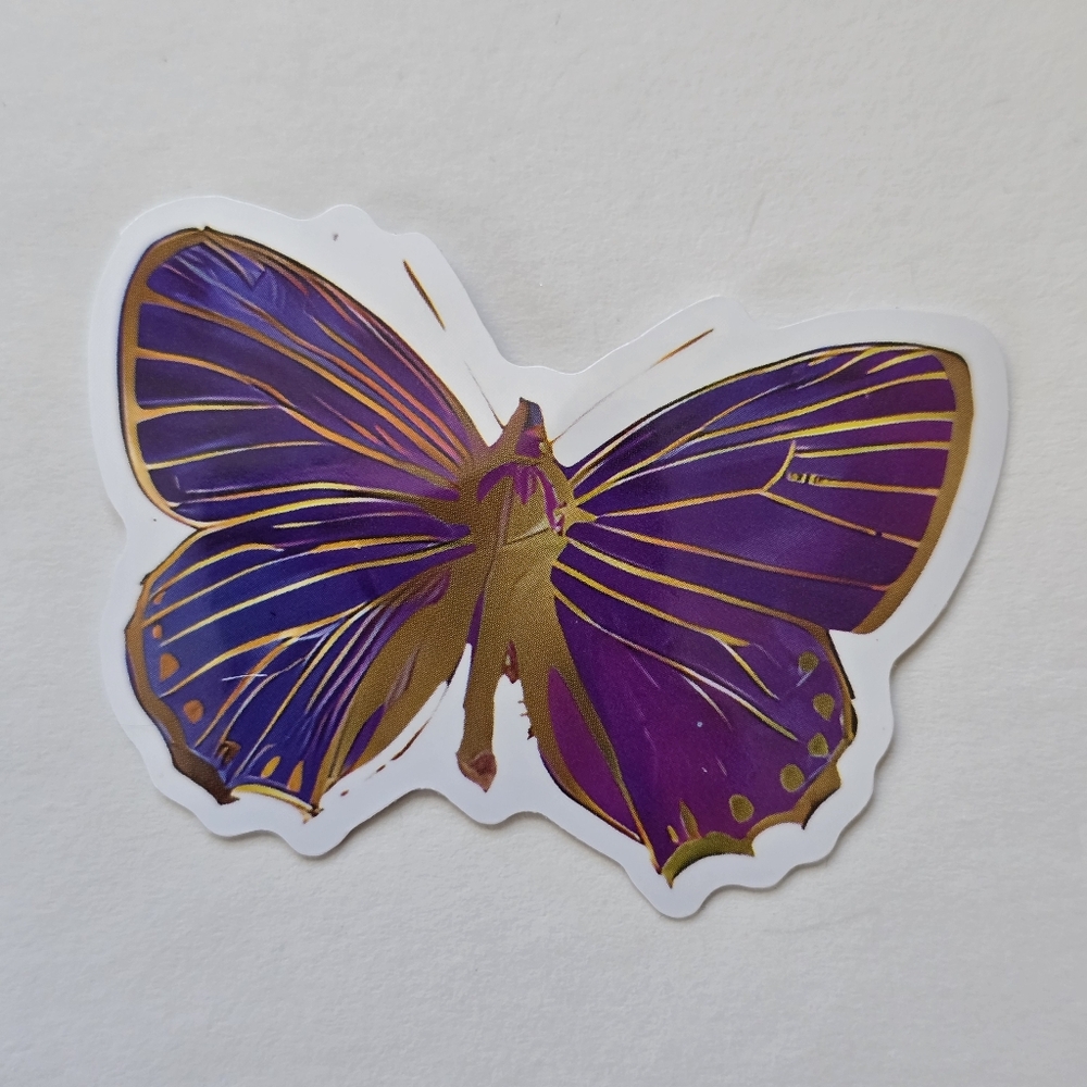 10/$10 Purple and Gold Butterfly Sticker